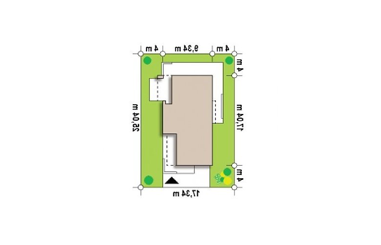 Projekt domu piętrowego Zx45 2m - Usytuowanie - wersja lustrzana