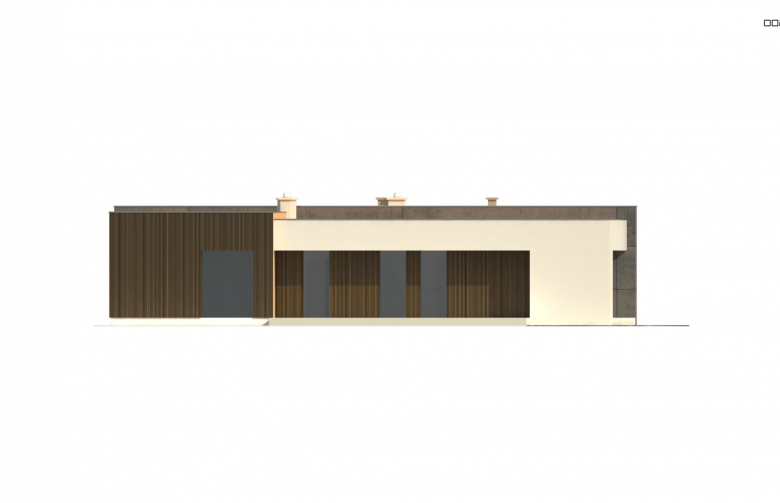 Projekt domu parterowego Zx49 GP2 - elewacja 2