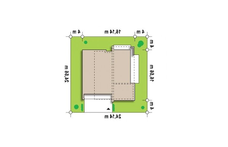 Projekt domu parterowego Zx49 GP2 - Usytuowanie - wersja lustrzana