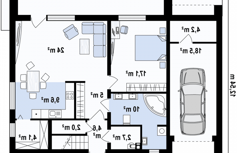 Projekt domu piętrowego Zx55 2m - 