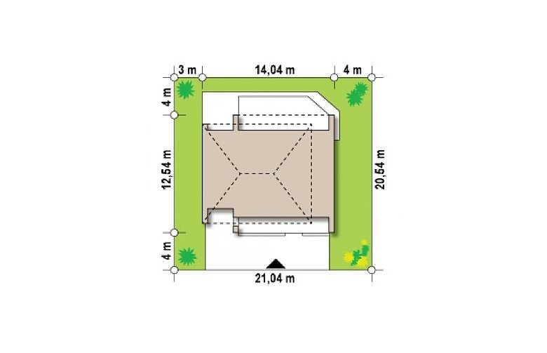 Projekt domu piętrowego Zx55 2m - Usytuowanie