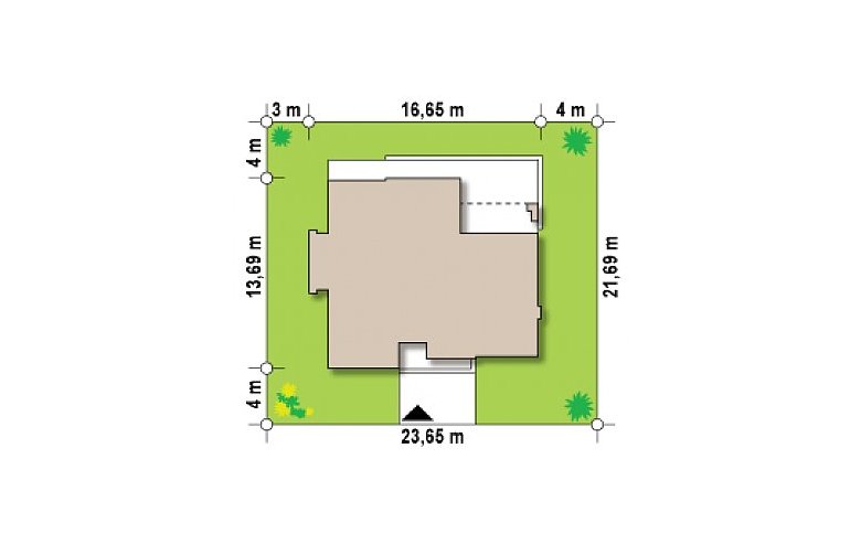 Projekt domu parterowego Zx56 bG - Usytuowanie