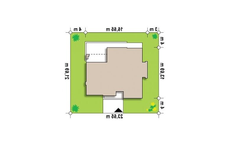 Projekt domu parterowego Zx56 bG - Usytuowanie - wersja lustrzana