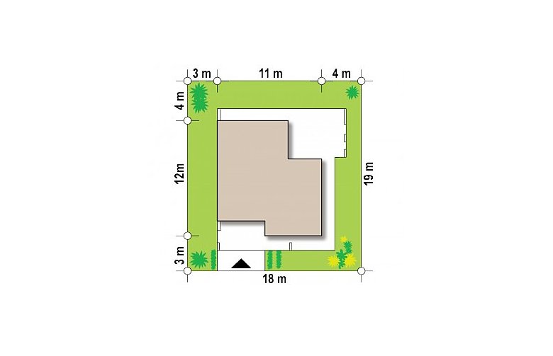 Projekt domu parterowego Zx57 p - Usytuowanie