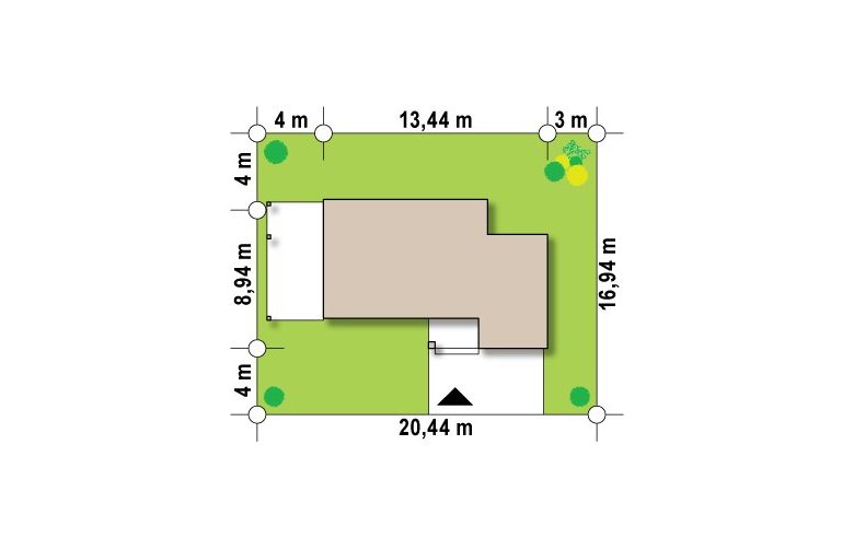 Projekt domu piętrowego Zx63 B - Usytuowanie