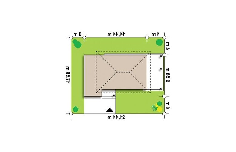 Projekt domu piętrowego Zx63 B + - Usytuowanie - wersja lustrzana