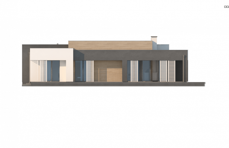 Projekt domu parterowego Zx65 + - elewacja 4