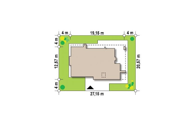 Projekt domu parterowego Zx65 + - Usytuowanie