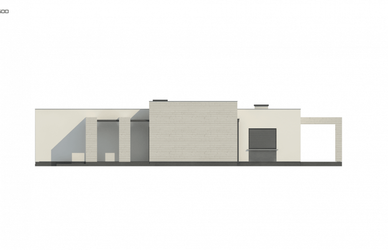 Projekt domu parterowego Zx68 - elewacja 3