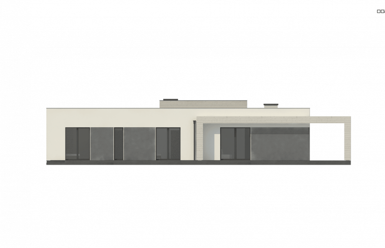 Projekt domu parterowego Zx68 - elewacja 2