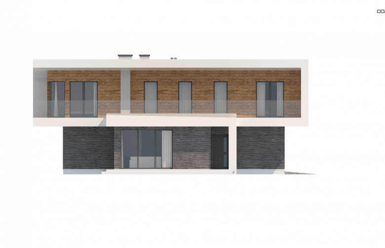 Projekt domu nowoczesnego Zx70 - elewacja 1