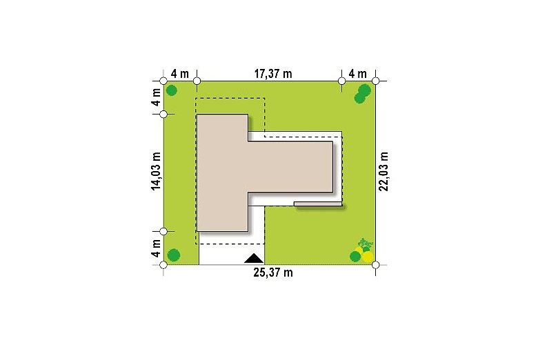 Projekt domu nowoczesnego Zx70 - Usytuowanie