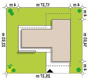 Usytuowanie budynku Zx70 w wersji lustrzanej