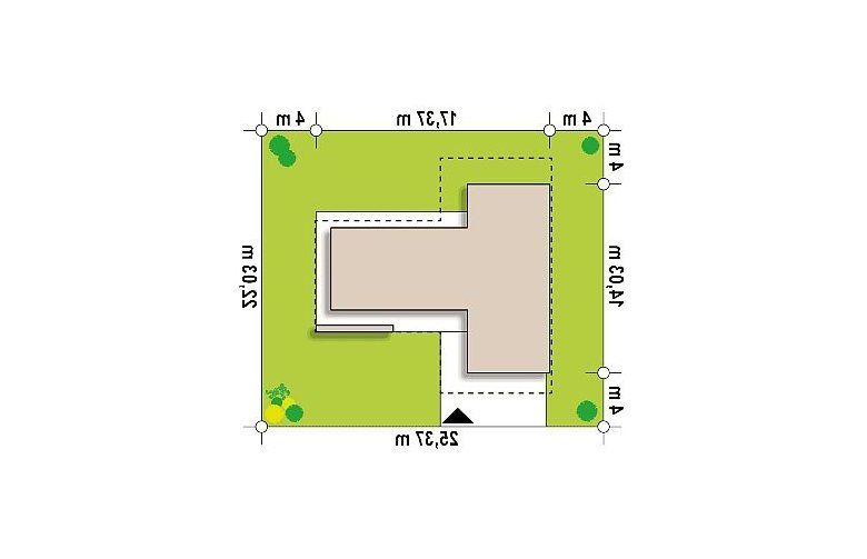 Projekt domu nowoczesnego Zx70 - Usytuowanie - wersja lustrzana