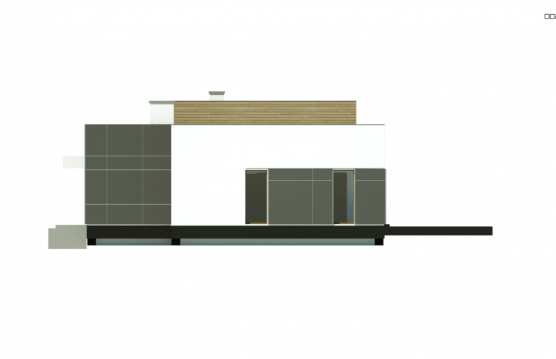 Projekt domu parterowego Zx111 - elewacja 2