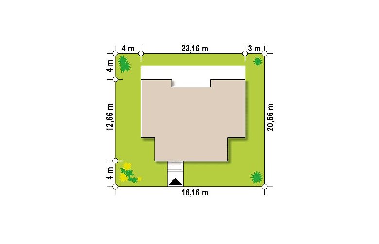 Projekt domu parterowego Zx111 - Usytuowanie