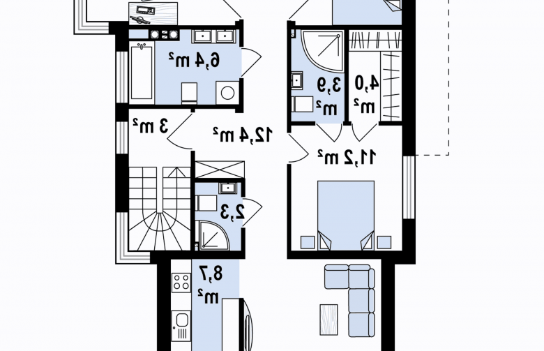 Projekt domu piętrowego Zx114 2M - 