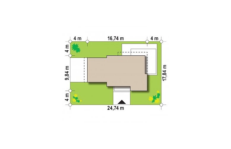 Projekt domu piętrowego Zx114 2M - Usytuowanie