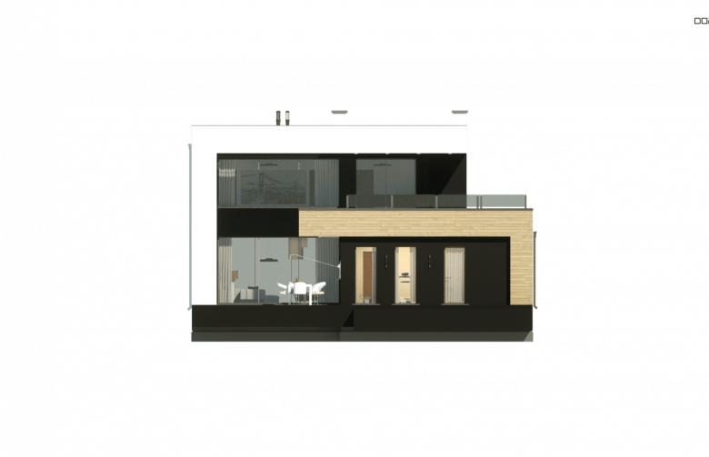 Projekt domu piętrowego Zx123 - elewacja 3