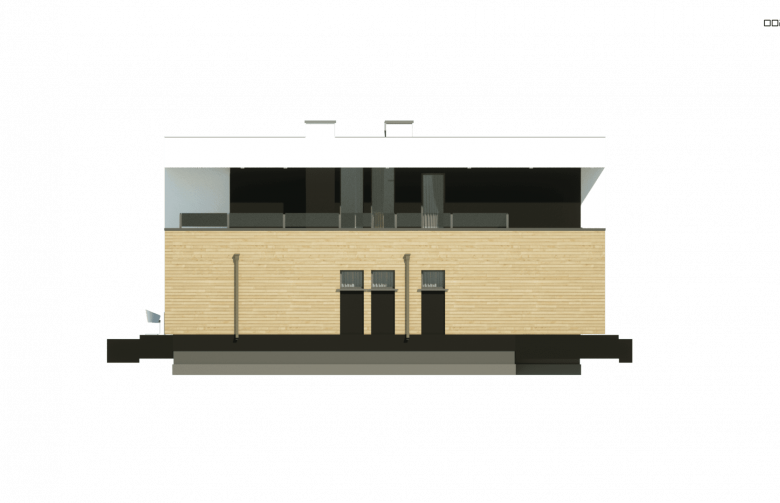 Projekt domu piętrowego Zx123 - elewacja 4