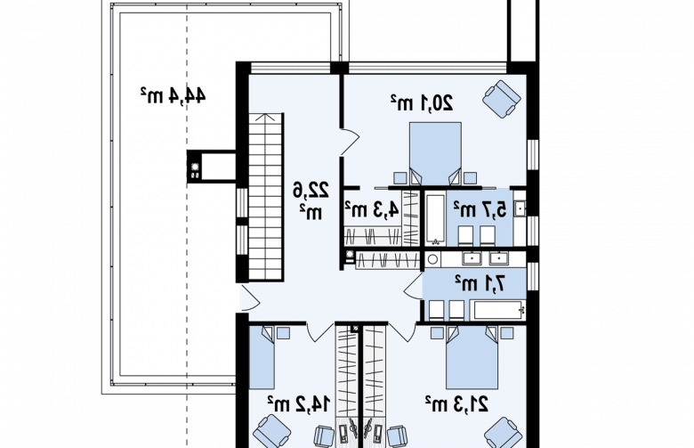 Projekt domu piętrowego Zx123 - 