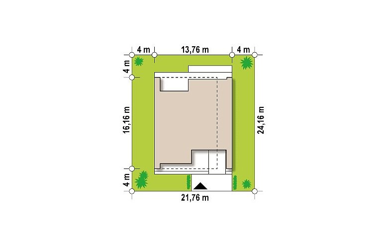 Projekt domu piętrowego Zx123 - Usytuowanie