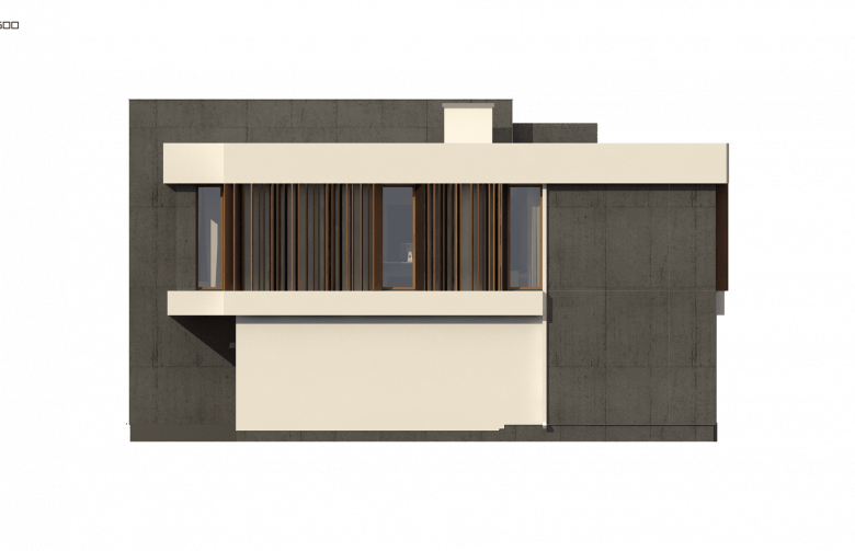 Projekt domu piętrowego Zx124 - elewacja 3
