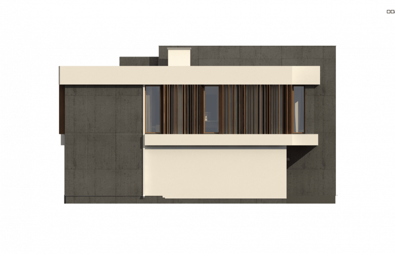 Projekt domu piętrowego Zx124 - elewacja 3