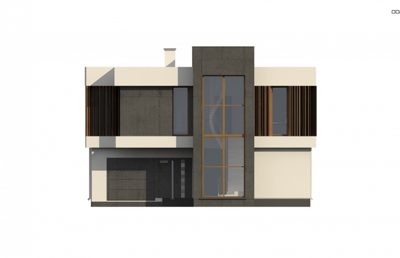 Projekt domu piętrowego Zx124 - elewacja 4