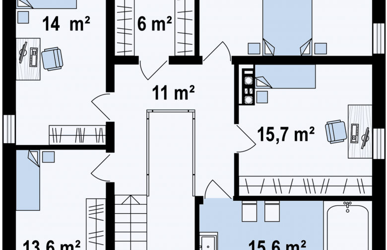 Projekt domu piętrowego Zx124 - 