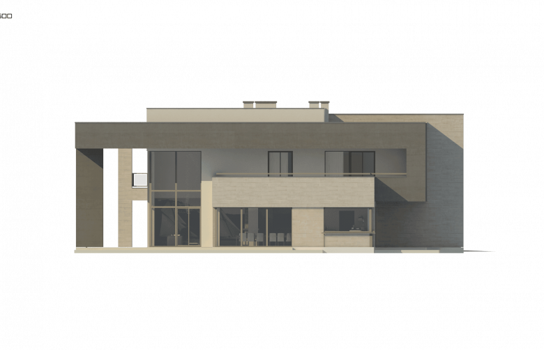 Projekt domu nowoczesnego Zx127 - elewacja 2
