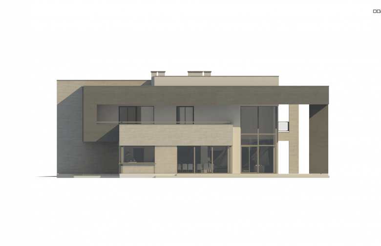 Projekt domu nowoczesnego Zx127 - elewacja 2