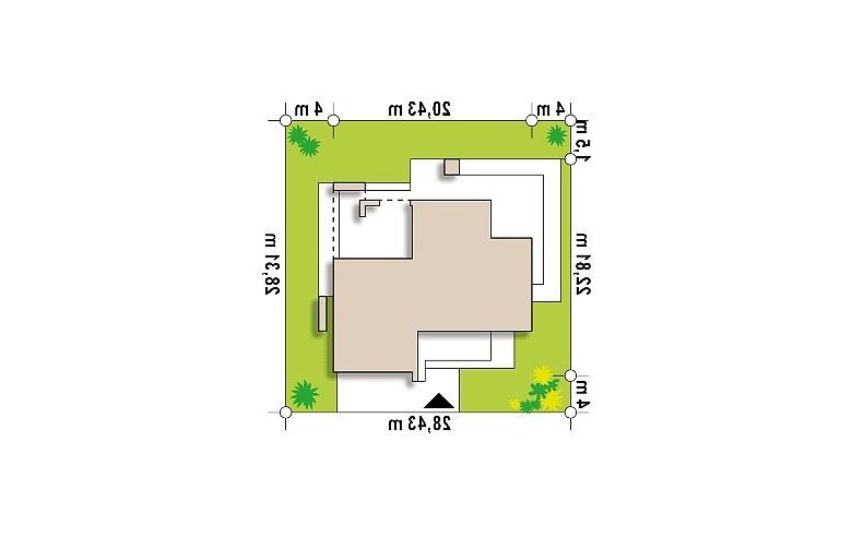 Projekt domu nowoczesnego Zx127 - Usytuowanie - wersja lustrzana