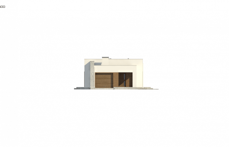 Projekt domu nowoczesnego Zx129 - elewacja 2