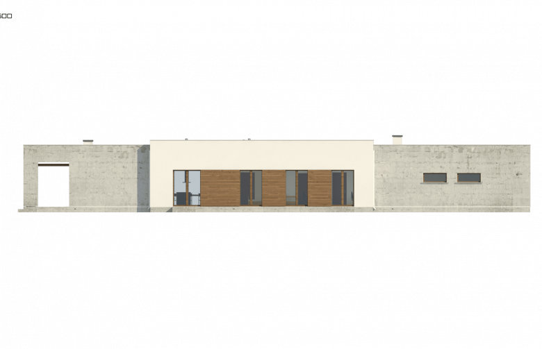 Projekt domu nowoczesnego Zx129 - elewacja 3