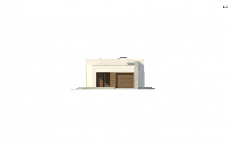 Projekt domu nowoczesnego Zx129 - elewacja 2