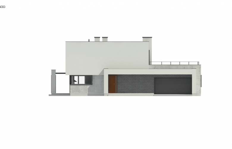 Projekt domu nowoczesnego Zx130 - elewacja 1
