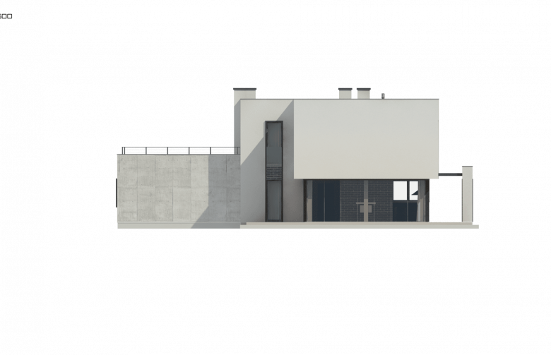 Projekt domu nowoczesnego Zx130 - elewacja 3