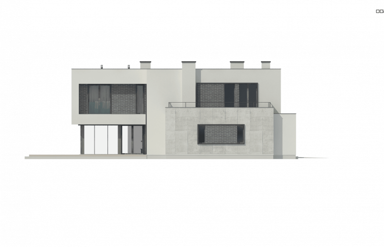 Projekt domu nowoczesnego Zx130 - elewacja 2