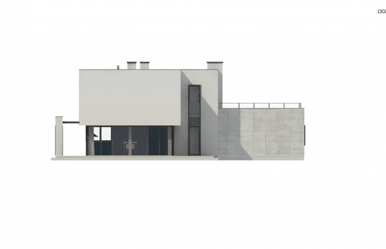 Projekt domu nowoczesnego Zx130 - elewacja 3