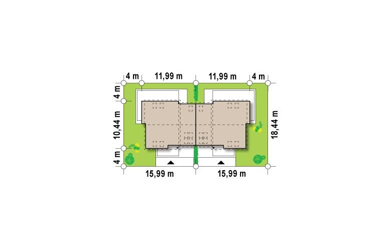 Projekt domu bliźniaczego Zb3 duo - Usytuowanie