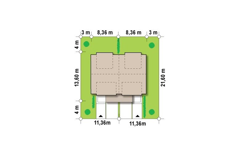 Projekt domu szeregowego Zb5 duo - Usytuowanie