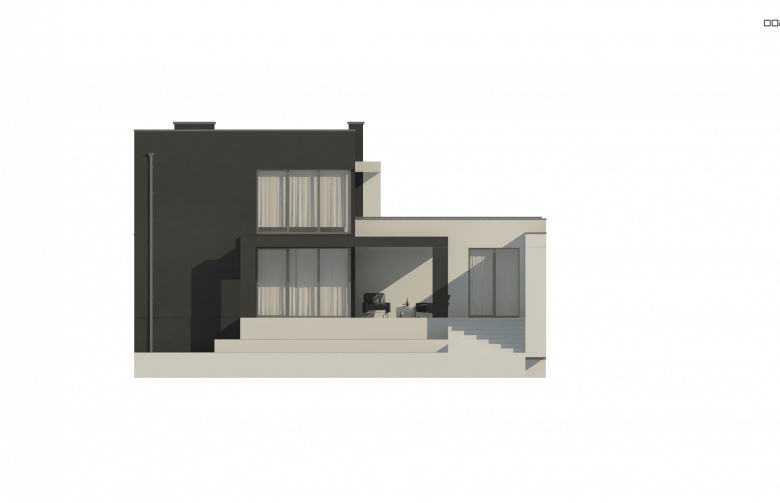 Projekt domu szeregowego Zb19 - elewacja 2