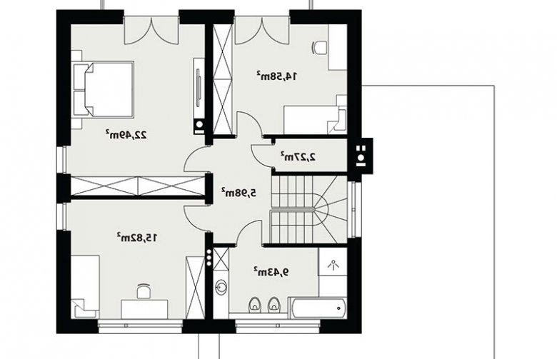 Projekt domu z poddaszem Nowik - 