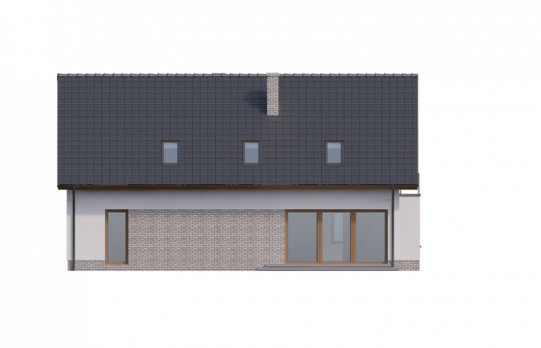 Projekt domu z poddaszem Gerard 2 PS - elewacja 3