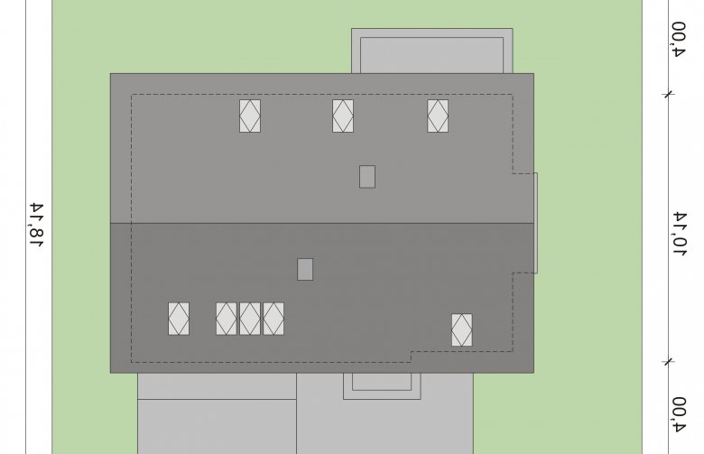 Projekt domu z poddaszem Gerard 2 PS - Usytuowanie - wersja lustrzana