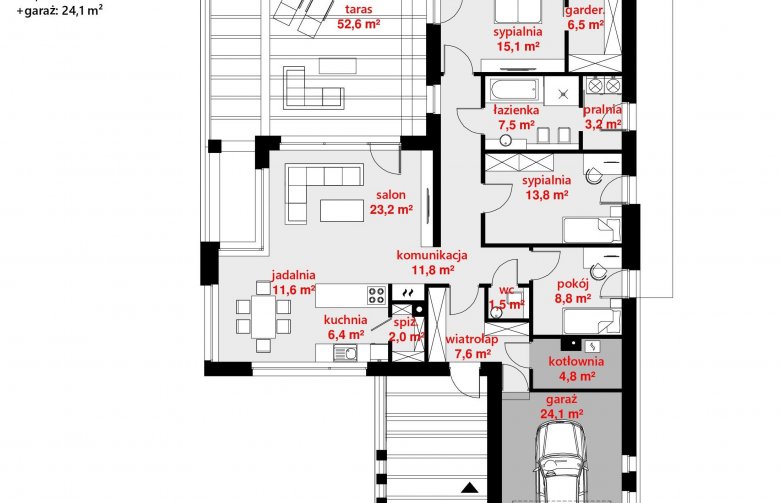 Projekt domu z poddaszem Homekoncept 32 - 