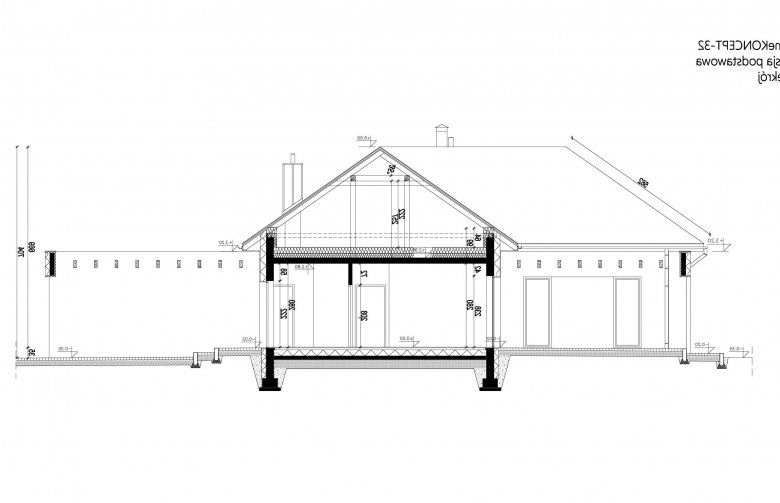 Projekt domu z poddaszem Homekoncept 32 - przekrój 1