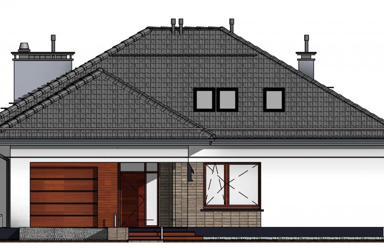 Projekt domu dwurodzinnego Domidea 2 dN - elewacja 1