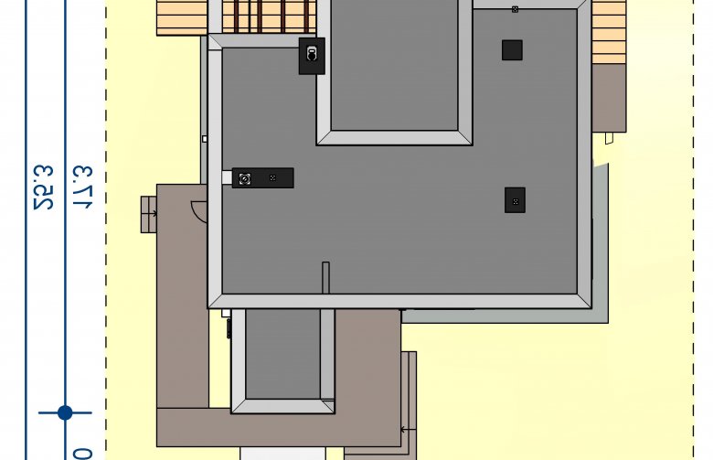 Projekt domu z poddaszem Domidea 2 N - Usytuowanie - wersja lustrzana